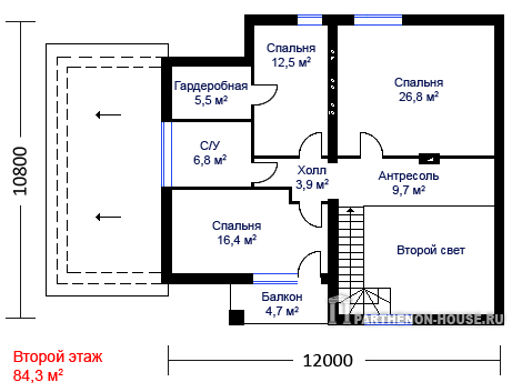 Мансарда дома ЯГ 202-80